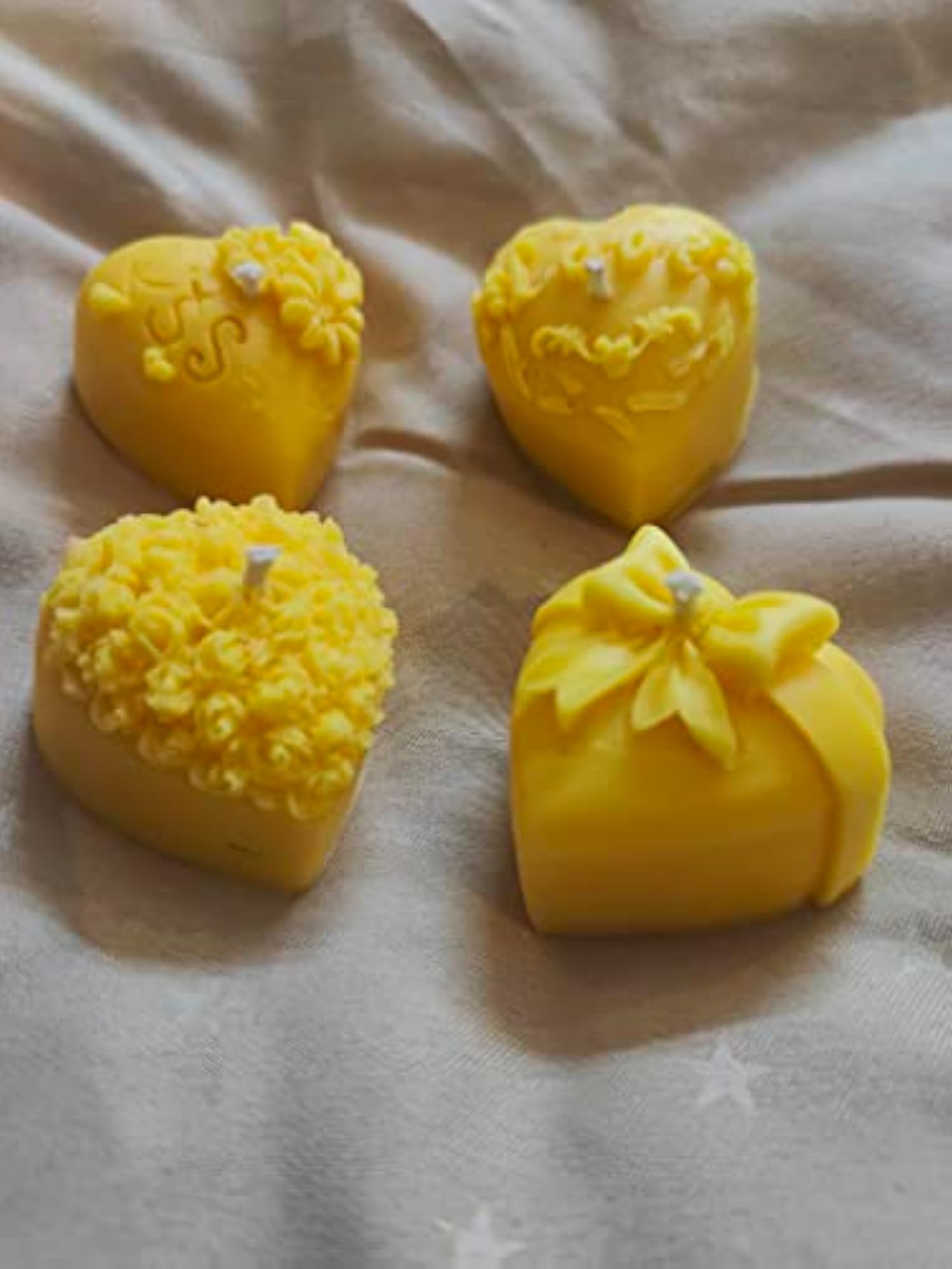 4 Small Heart Scented Candle Combo | Decorative Candles